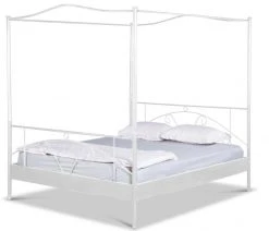 EINRICHTEN24 Himmelbett Laura weiß - Breite: 180 cm