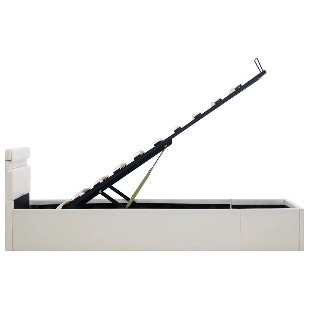 VidaXL Stauraumbett Hydraulisch mit LED - vidaXL Stauraumbett Hydraulisch mit LED Weiß Kunstleder 90×200 cm 9 VidaXL Stauraumbett Hydraulisch mit LED - vidaXL Stauraumbett Hydraulisch mit LED Weiß Kunstleder 90×200 cm – Bild 7