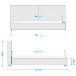 Studio Copenhagen Polsterbett Vesta II - Silber - 180 x 200cm -Deutschland Betten Verkäufe 2022 1000038724 210709 08480400087 SKETCH DETAILS P000000001000038724 sketch