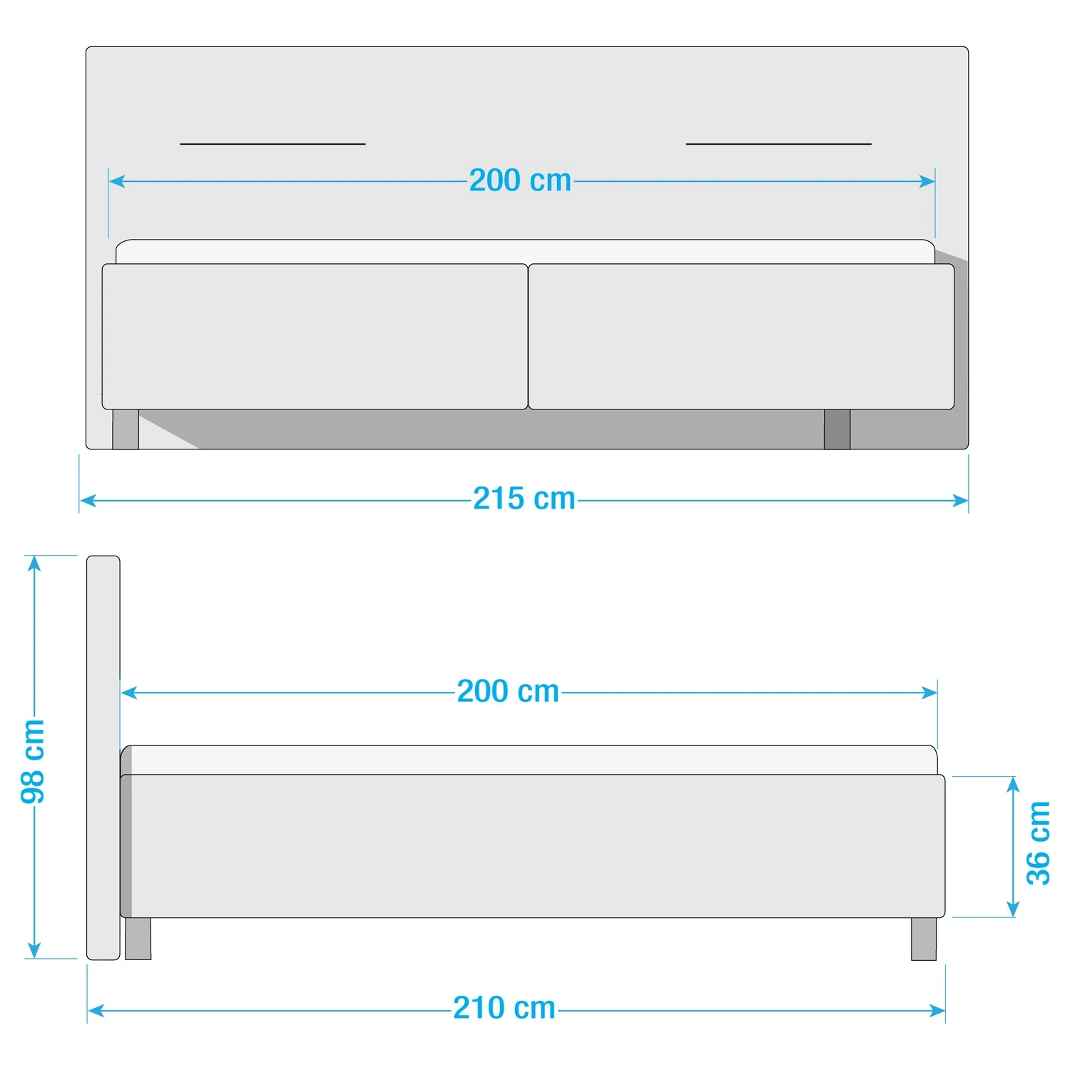 Loftscape Polsterbett Jonsberg Kunstleder - Taupe - 200 x 200cm 7 Loftscape Polsterbett Jonsberg Kunstleder - Taupe - 200 x 200cm – Bild 5