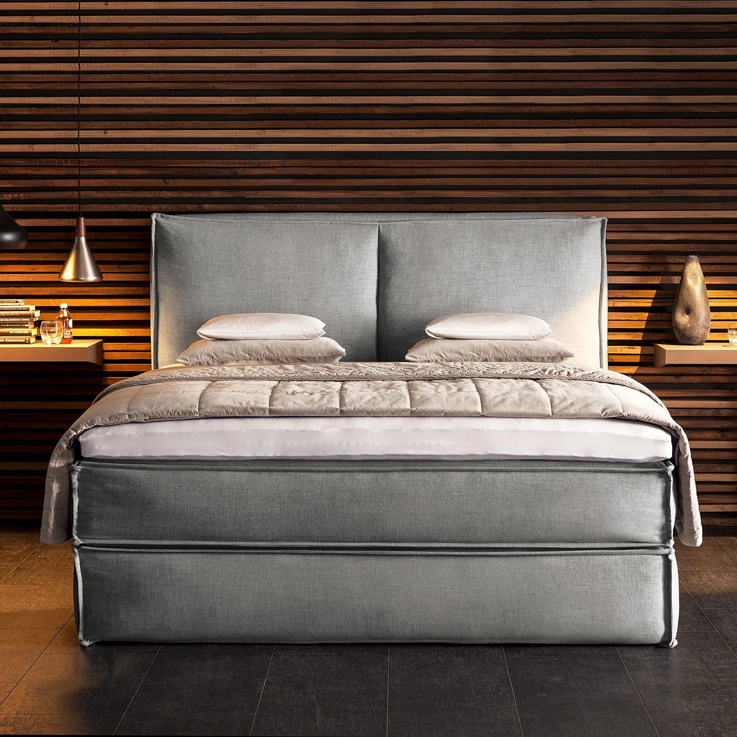 Boxspringbett Kinx - Stoff KINX: Grau - 180 x 200cm - H2 - 130 cm 7 Boxspringbett Kinx - Stoff KINX: Grau - 180 x 200cm - H2 - 130 cm – Bild 5