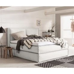 Boxspringbett Kinx - Stoff KINX: Weiß - 180 x 200cm - H2 - 130 cm -Deutschland Betten Verkäufe 2022 1000062032 180615 124848160 MOOD GALLERYIMAGES P000000001000062032 mood