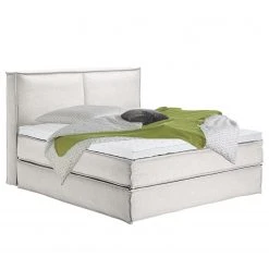 Boxspringbett Kinx - Stoff KINX: Weiß - 180 x 200cm - H2 - 130 cm