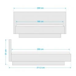 Temahome Bett Float - Weiß - 180 x 200cm -Deutschland Betten Verkäufe 2022 1000094955 210706 14283100005 SKETCH DETAILS P000000001000094955 sketch