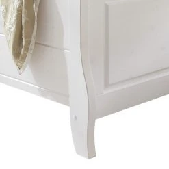 Maison Belfort Massivholz-Doppelbett Cenan - Kiefer Weiß gebeizt & lackiert / Laugenfarbig - 200 x 200cm -Deutschland Betten Verkäufe 2022 1000104243 211122 083202000099 DETAILS P000000001000104243