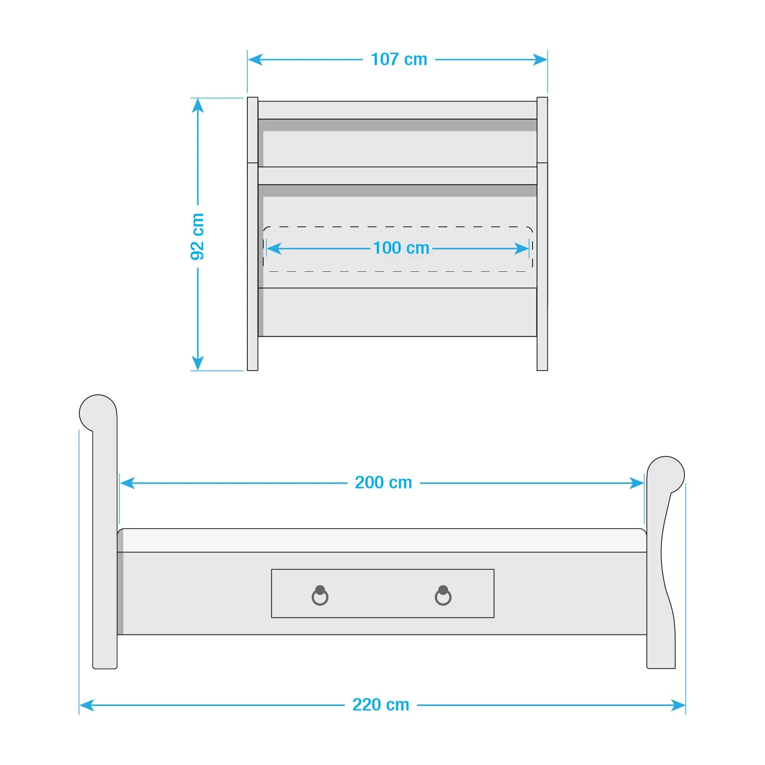 Maison Belfort Massivholz-Einzelbett Cenan - Kiefer Weiß - 100 x 200cm 4 Maison Belfort Massivholz-Einzelbett Cenan - Kiefer Weiß - 100 x 200cm – Bild 2
