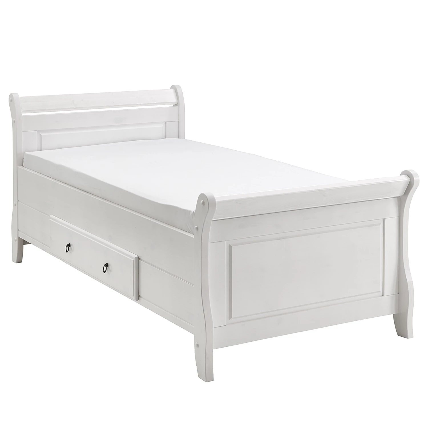 Maison Belfort Massivholz-Einzelbett Cenan - Kiefer Weiß - 100 x 200cm 6 Maison Belfort Massivholz-Einzelbett Cenan - Kiefer Weiß - 100 x 200cm – Bild 4