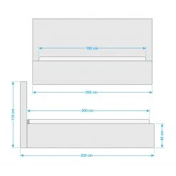 Polsterbett Kinx - Stoff KINX: Grau - 180 x 200cm -Deutschland Betten Verkäufe 2022 1000113344 190423 11065200011 GALLERYIMAGES P000000001000113344