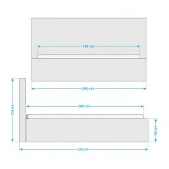 Polsterbett Kinx - Stoff KINX: Anthrazit - 180 x 200cm -Deutschland Betten Verkäufe 2022 1000113346 210608 11040300011 SKETCH DETAILS P000000001000113346 sketch