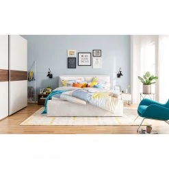 Polsterbett Kinx - Stoff KINX: Weiß - 180 x 200cm -Deutschland Betten Verkäufe 2022 1000113354 181120 11102401 MOOD GALLERYIMAGES P000000001000113354 mood