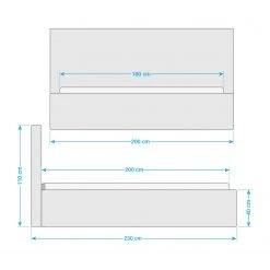 Polsterbett Kinx - Stoff KINX: Weiß - 180 x 200cm -Deutschland Betten Verkäufe 2022 1000113354 210608 11040400014 SKETCH DETAILS P000000001000113354 sketch