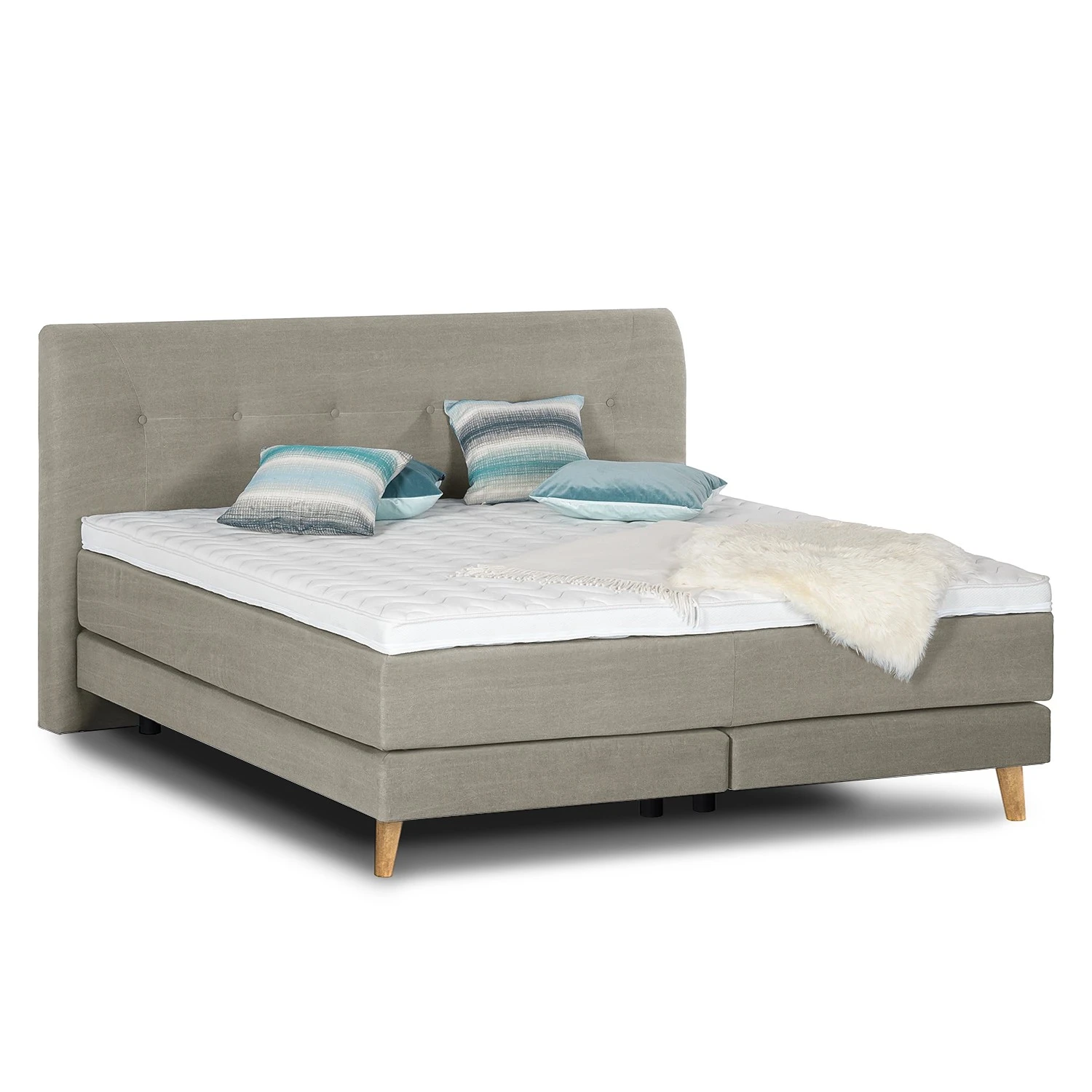 Mørteens Boxspringbett Mälby - Beige - 200 x 200cm 3 Mørteens Boxspringbett Mälby - Beige - 200 x 200cm