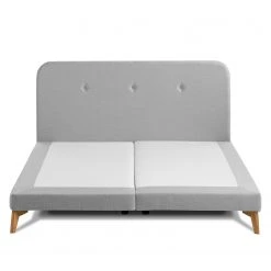 SmoodSpring Bett II - Webstoff / Eiche massiv - Lichtgrau - 140 x 200cm -Deutschland Betten Verkäufe 2022 1000120608 210701 06431300036 DETAILS P000000001000120608