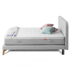 SmoodSpring Bett II - Webstoff / Eiche massiv - Lichtgrau - 140 x 200cm -Deutschland Betten Verkäufe 2022 1000120608 210701 06431300037 DETAILS P000000001000120608