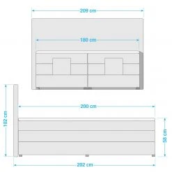 Loftscape Boxspringbett Jamana - motorisch verstellbar - inkl. Topper - Webstoff - Lichtgrau -Deutschland Betten Verkäufe 2022 1000123096 211008 1334050000502 SKETCH DETAILS P000000001000123096 sketch