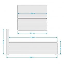 Loftscape Boxspringbett Harvi (inkl. Topper) - Grau - 120 x 200cm -Deutschland Betten Verkäufe 2022 1000123108 190802 16525700031 SKETCH DETAILS P000000001000123108 sketch