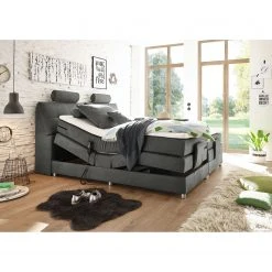 Fredriks Boxspringbett Neiras (inkl. Topper) - Webstoff - Lavagrau - Viscoschaum -Deutschland Betten Verkäufe 2022 1000123111 180903 12284436 MOOD GALLERYIMAGES P000000001000123111 mood