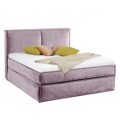 Boxspringbett Kinx - Samt Fraya: Mauve - 180 x 200cm - H2 - 130 cm