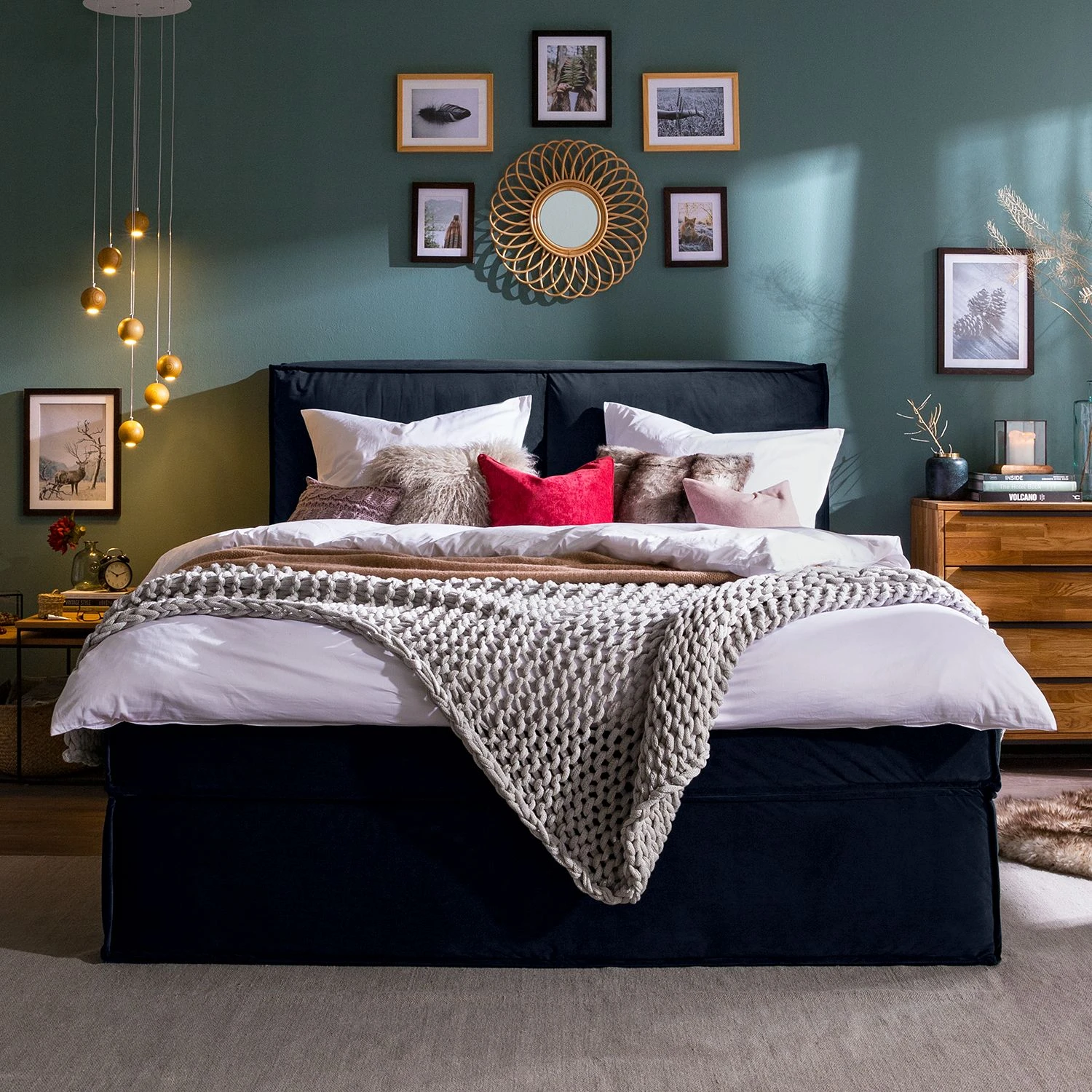 Boxspringbett Kinx - Samt Fraya: Marineblau - 180 x 200cm - H2 - 130 cm 7 Boxspringbett Kinx - Samt Fraya: Marineblau - 180 x 200cm - H2 - 130 cm – Bild 5