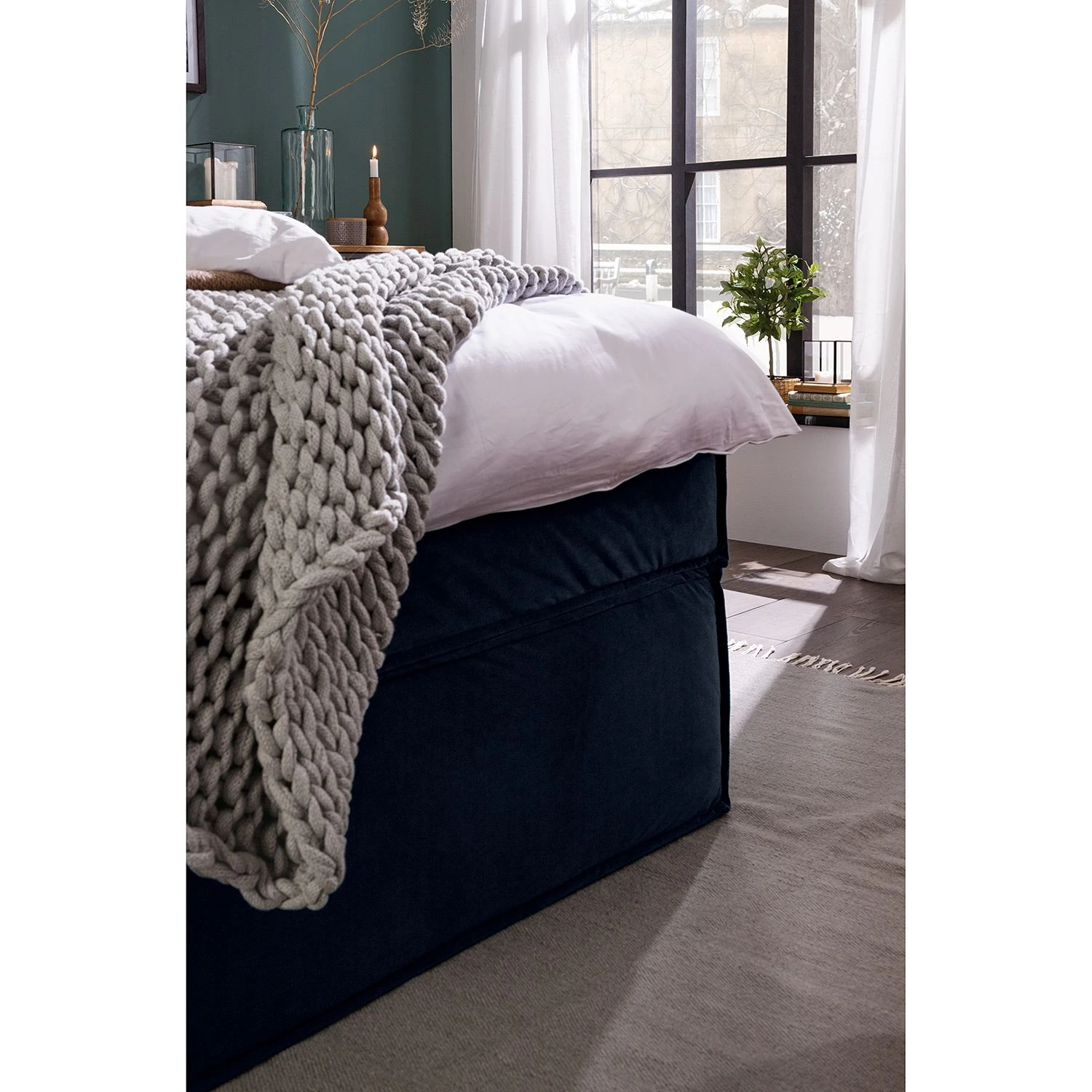 Boxspringbett Kinx - Samt Fraya: Marineblau - 180 x 200cm - H2 - 130 cm 15 Boxspringbett Kinx - Samt Fraya: Marineblau - 180 x 200cm - H2 - 130 cm – Bild 13