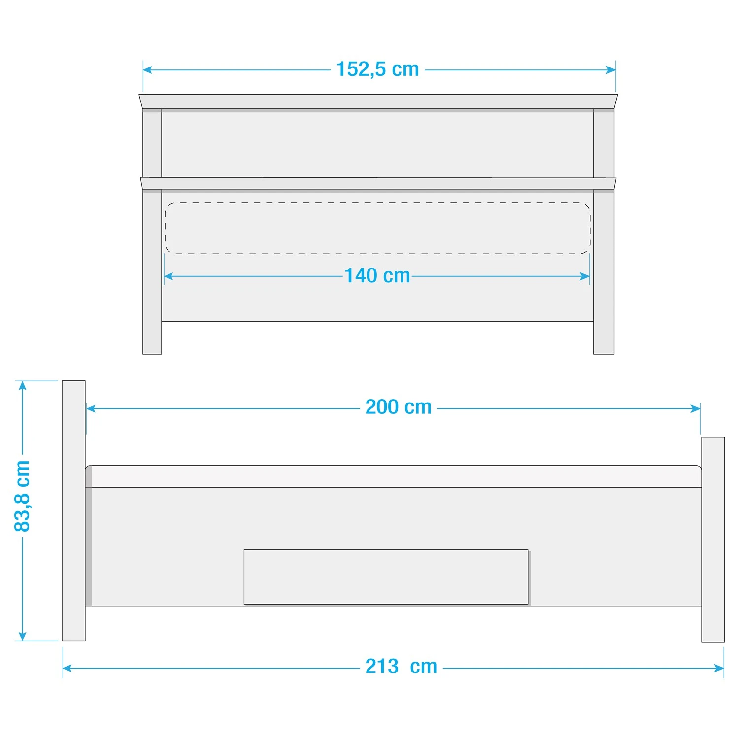 Maison Belfort Massivholzbett Bergen - Kiefer Weiß / Kiefer Grau - 140 x 200cm 12 Maison Belfort Massivholzbett Bergen - Kiefer Weiß / Kiefer Grau - 140 x 200cm – Bild 10