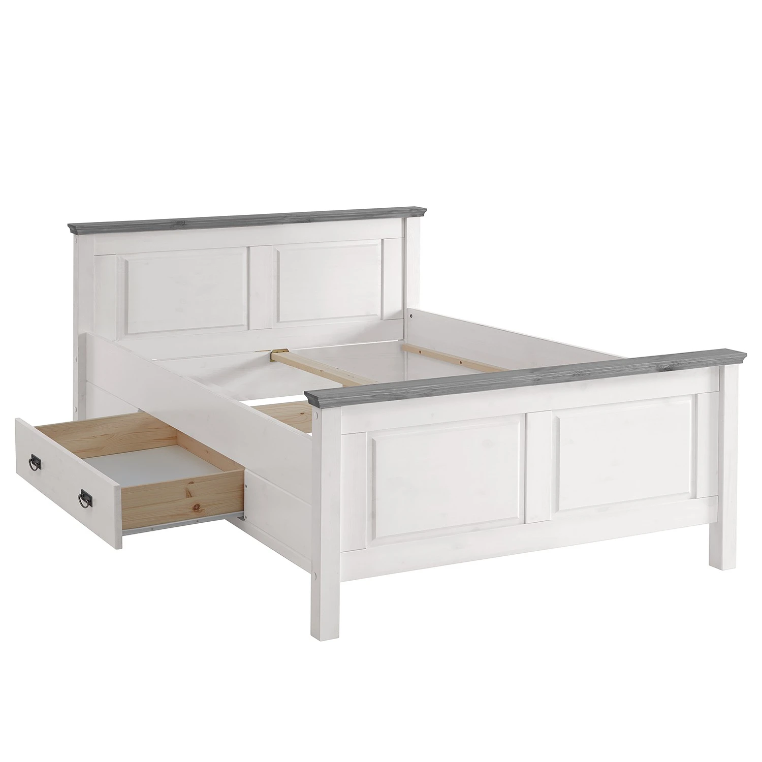 Maison Belfort Massivholzbett Bergen - Kiefer Weiß / Kiefer Grau - 140 x 200cm 6 Maison Belfort Massivholzbett Bergen - Kiefer Weiß / Kiefer Grau - 140 x 200cm – Bild 4