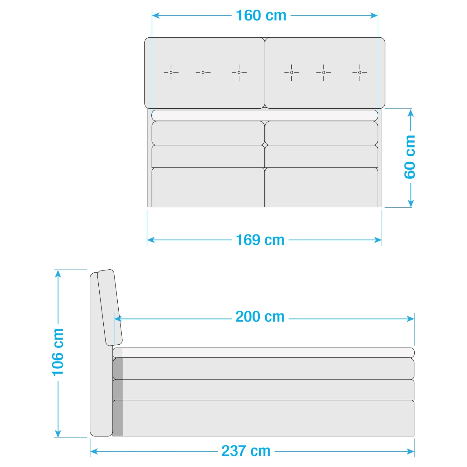Fredriks Boxspringbett Venslev - Microfaser - 160 x 200cm 11 Fredriks Boxspringbett Venslev - Microfaser - 160 x 200cm – Bild 9