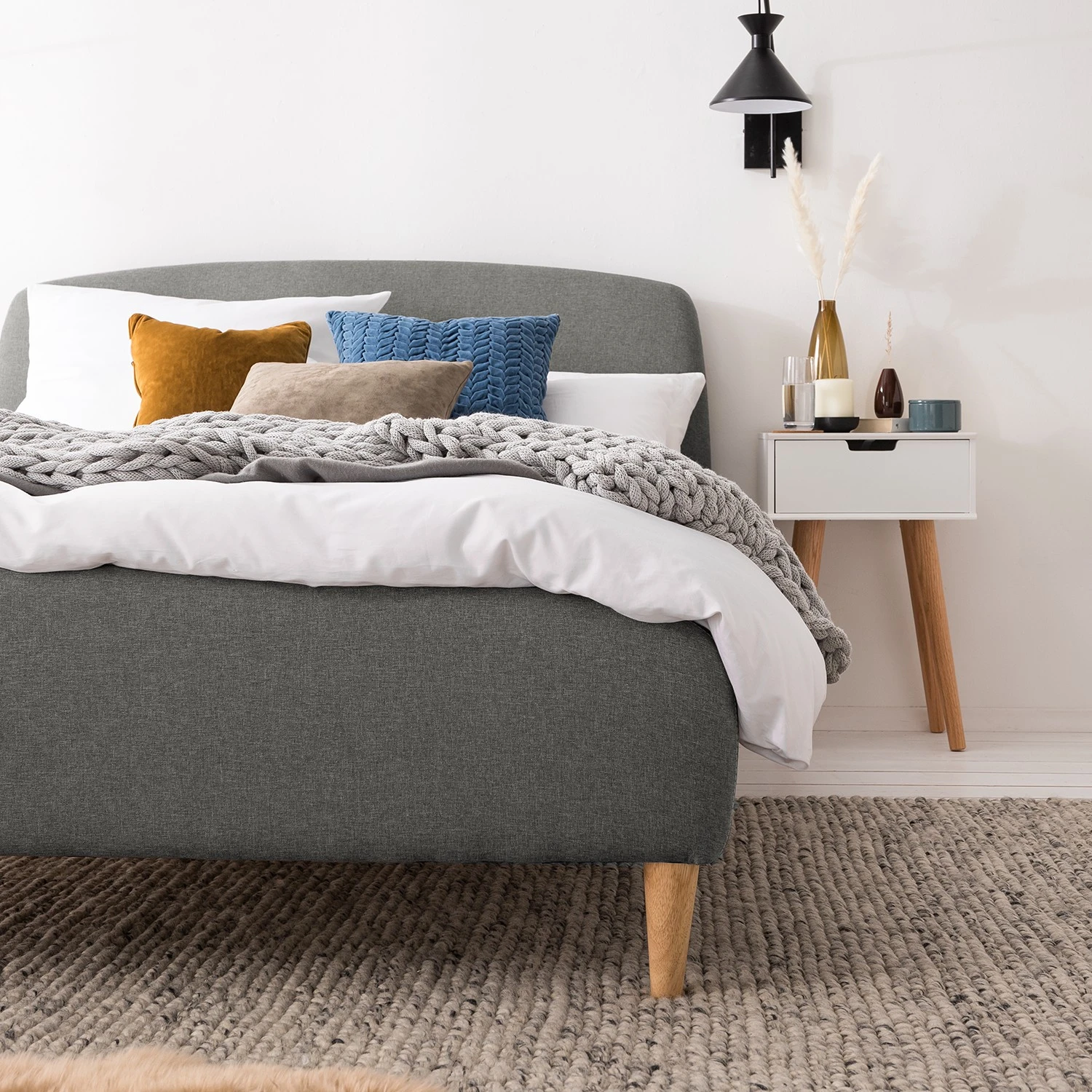 Mørteens Polsterbett Belmonte - Webstoff / Gummibaum massiv - Hellgrau 9 Mørteens Polsterbett Belmonte - Webstoff / Gummibaum massiv - Hellgrau – Bild 7