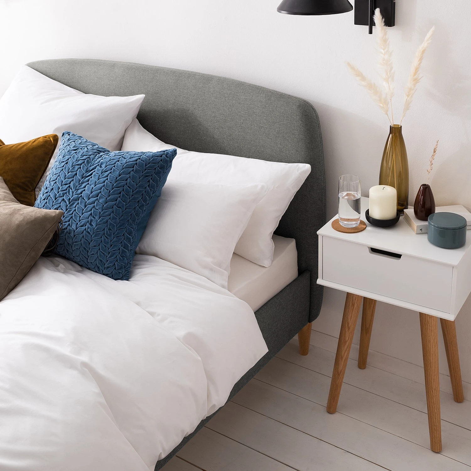 Mørteens Polsterbett Belmonte - Webstoff / Gummibaum massiv - Hellgrau 10 Mørteens Polsterbett Belmonte - Webstoff / Gummibaum massiv - Hellgrau – Bild 8