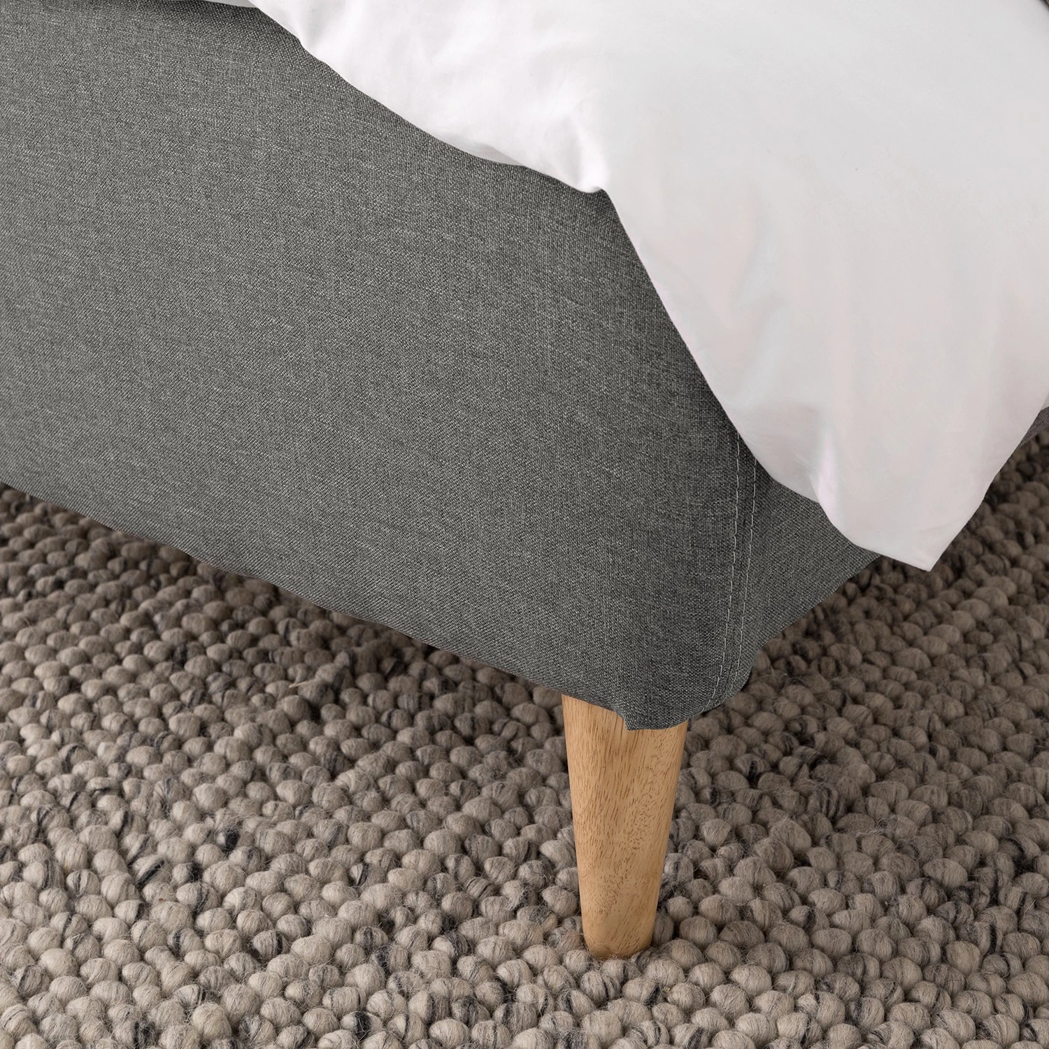 Mørteens Polsterbett Belmonte - Webstoff / Gummibaum massiv - Hellgrau 12 Mørteens Polsterbett Belmonte - Webstoff / Gummibaum massiv - Hellgrau – Bild 10