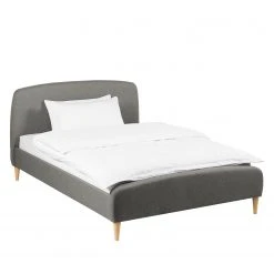 Mørteens Polsterbett Belmonte - Webstoff / Gummibaum massiv - Hellgrau