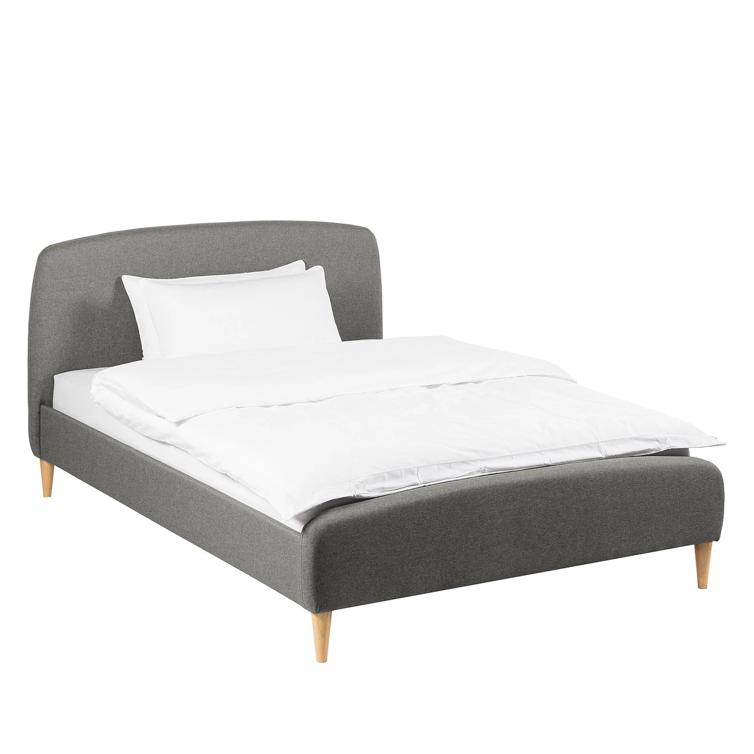 Mørteens Polsterbett Belmonte - Webstoff / Gummibaum massiv - Hellgrau 3 Mørteens Polsterbett Belmonte - Webstoff / Gummibaum massiv - Hellgrau