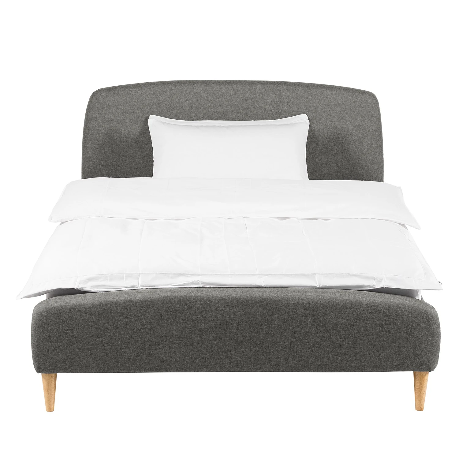 Mørteens Polsterbett Belmonte - Webstoff / Gummibaum massiv - Hellgrau 6 Mørteens Polsterbett Belmonte - Webstoff / Gummibaum massiv - Hellgrau – Bild 4