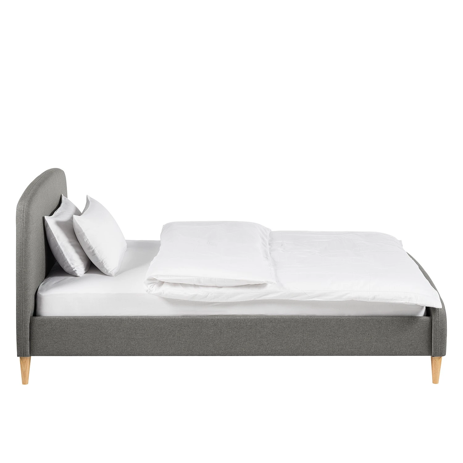 Mørteens Polsterbett Belmonte - Webstoff / Gummibaum massiv - Hellgrau 7 Mørteens Polsterbett Belmonte - Webstoff / Gummibaum massiv - Hellgrau – Bild 5