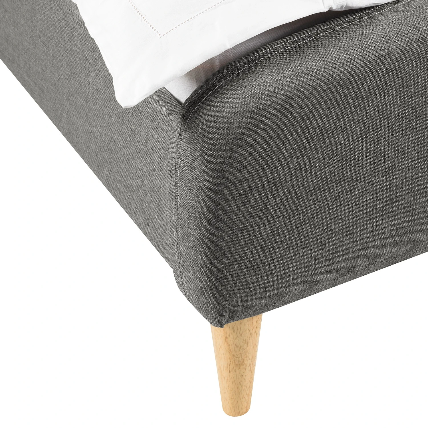 Mørteens Polsterbett Belmonte - Webstoff / Gummibaum massiv - Hellgrau 13 Mørteens Polsterbett Belmonte - Webstoff / Gummibaum massiv - Hellgrau – Bild 11