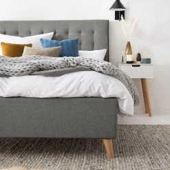 Mørteens Polsterbett Almonte - Webstoff / Gummibaum massiv - Hellgrau -Deutschland Betten Verkäufe 2022 1000131989 191031 06201500013 DETAILS P000000001000131989