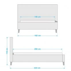 Mørteens Polsterbett Almonte - Webstoff / Gummibaum massiv - Hellgrau -Deutschland Betten Verkäufe 2022 1000131989 210714 08453300004 SKETCH DETAILS P000000001000131989 sketch