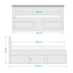 Maison Belfort Bett Geestland - 180 x 200cm -Deutschland Betten Verkäufe 2022 1000132094 210727 09583700010 SKETCH DETAILS P000000001000132094 sketch