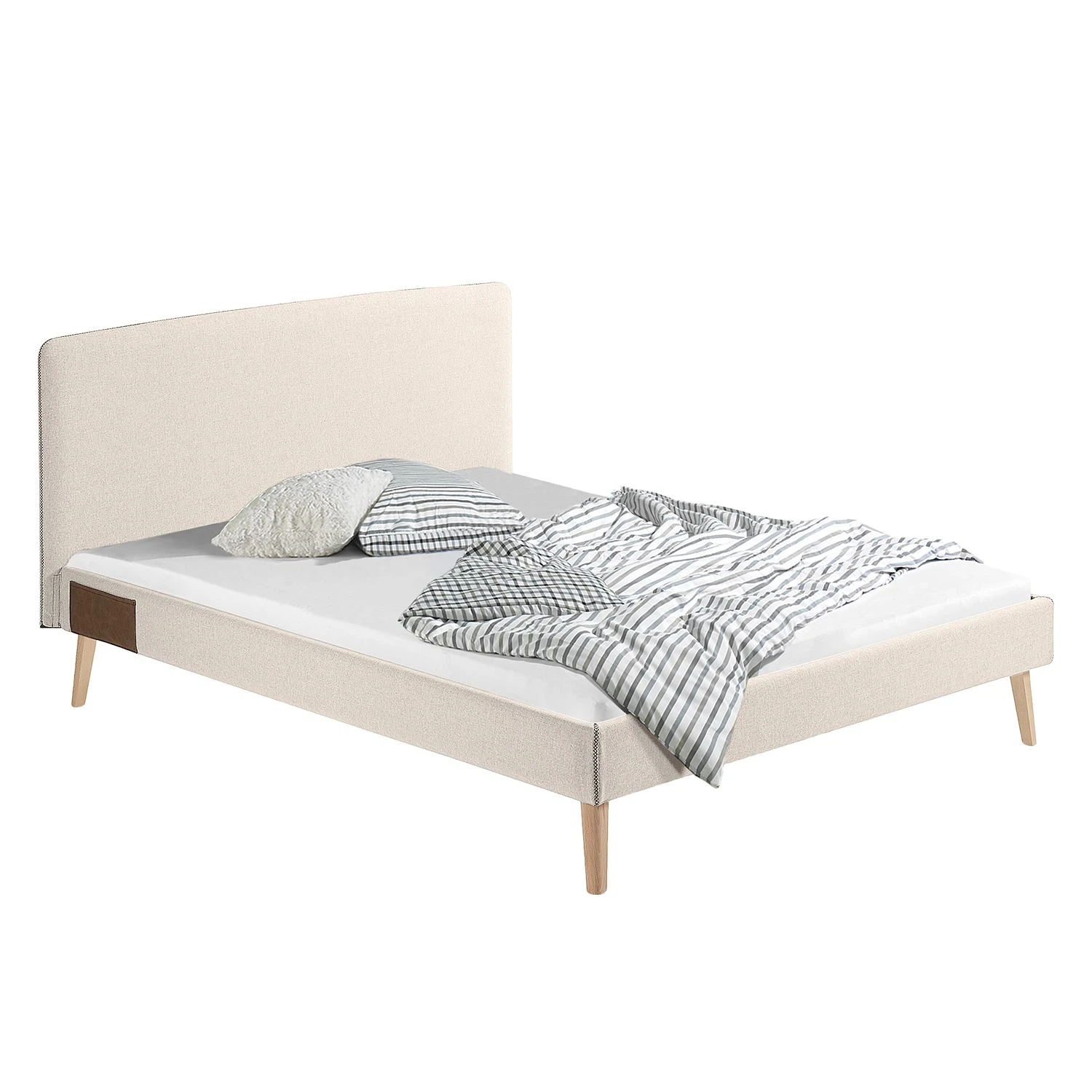Norrwood Polsterbett Feda - Webstoff - 160 x 200cm - Beige meliert 3 Norrwood Polsterbett Feda - Webstoff - 160 x 200cm - Beige meliert