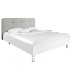 Bett SKØP VI - Hellgrau / Weiß - 140 x 200cm