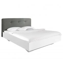 Bett SKØP IV - Dunkelgrau / Weiß - 140 x 200cm