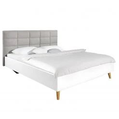 Bett SKØP IX - Hellgrau / Weiß - 140 x 200cm