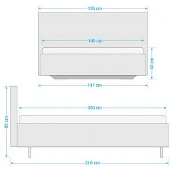Bett SKØP VIII - Dunkelgrau / Grau - 140 x 200cm 23 Bett SKØP VIII - Dunkelgrau / Grau - 140 x 200cm -Deutschland Betten Verkäufe 2022 1000142634 220614 500 SKETCH DETAILS P000000001000142634 sketch