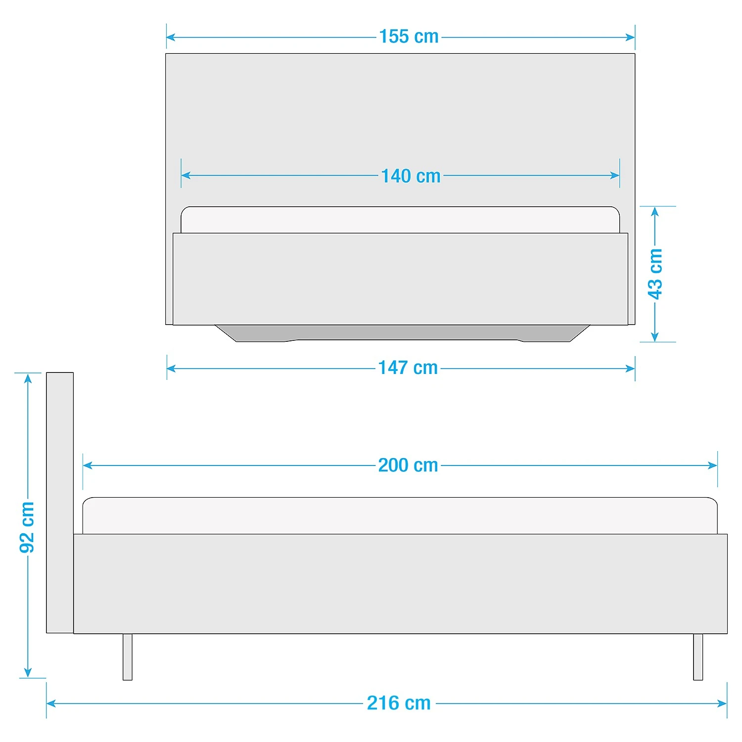 Bett SKØP VIII - Dunkelgrau / Grau - 140 x 200cm 13 Bett SKØP VIII - Dunkelgrau / Grau - 140 x 200cm – Bild 11