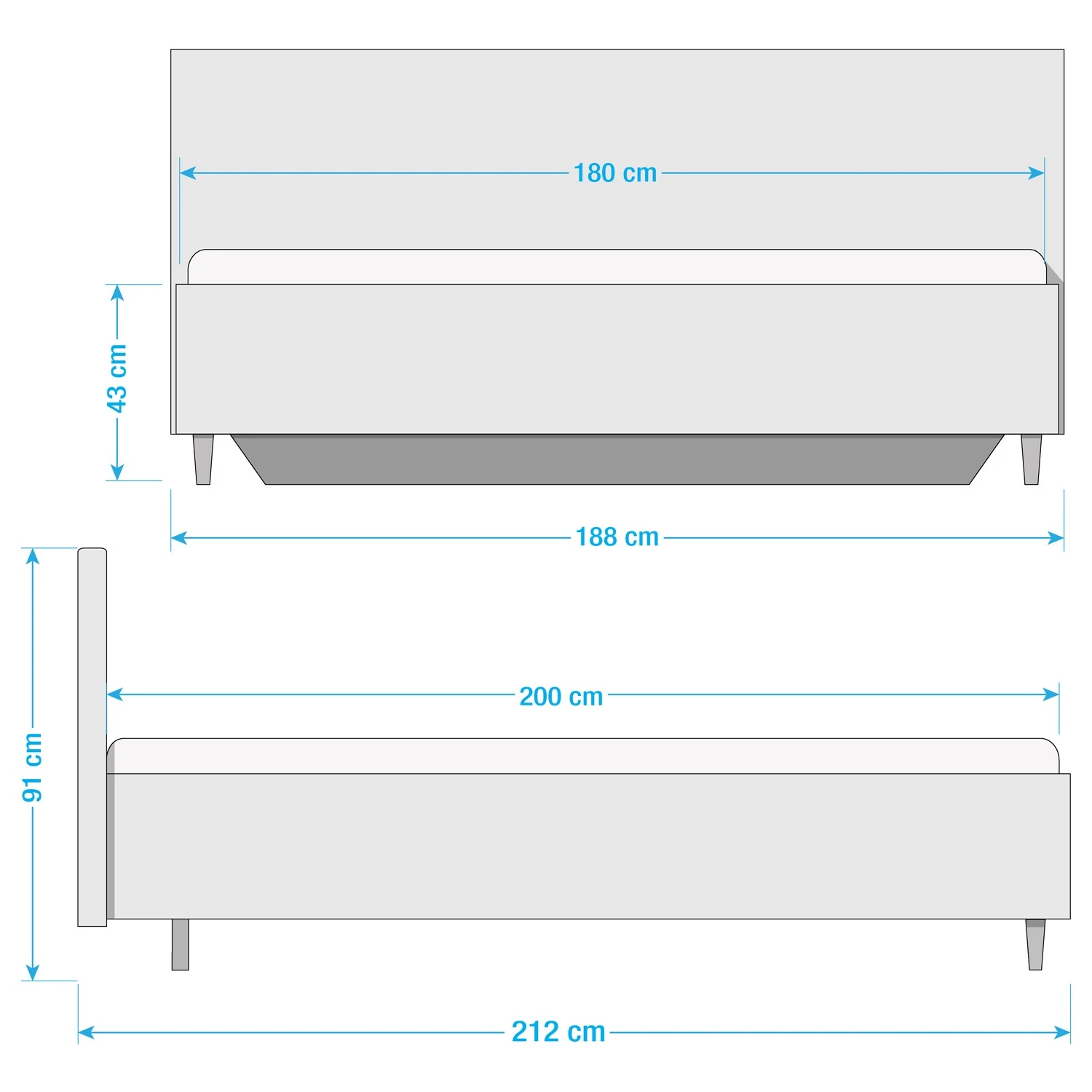 Bett SKØP I - Dunkelgrau / Grau - 180 x 200cm 12 Bett SKØP I - Dunkelgrau / Grau - 180 x 200cm – Bild 10