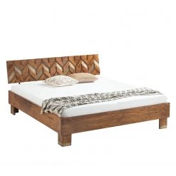 Ars manufacti Massivholzbett Yao - Akazie massiv / Metall - Akazie / Gold