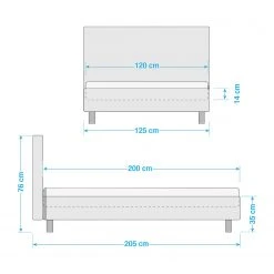 Meise.möbel Polsterbett Lena - Webstoff - Lichtgrau - 120 x 200cm -Deutschland Betten Verkäufe 2022 1000150189 181220 16400700036 GALLERYIMAGES P000000001000150189