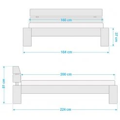 Neue Modular Massivholzbett Ortega - Sumpfeiche, massiv - 160 x 200cm -Deutschland Betten Verkäufe 2022 1000151681 210701 07564100050 SKETCH DETAILS P000000001000151681 sketch
