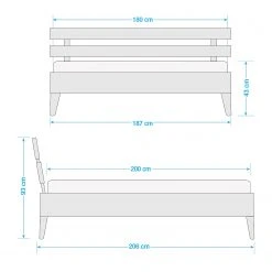 Neue Modular Bettgestell Helsinki - Wildeiche Dekor / Weiß - 180 x 200cm -Deutschland Betten Verkäufe 2022 1000153468 210830 09025400013 SKETCH DETAILS P000000001000153468 sketch