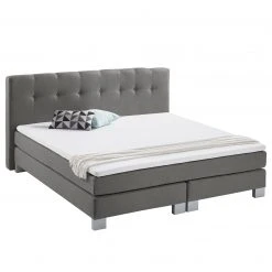 Fredriks Boxspringbett Royal Night - inkl. Topper - Rauchgrau - 200 x 200cm - Kein Bettkasten